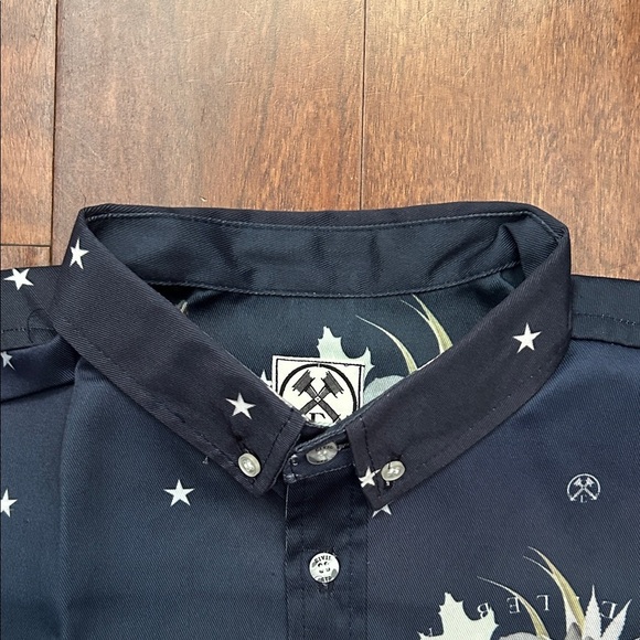 Civil Men’s Navy Floral and Stars Button-Down Shirt, Size Large, NWT - Picture 2 of 11